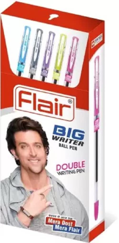 Flair 0.7 mm Big Writer Ball Pen 10 Pcs Set - Blue Ink