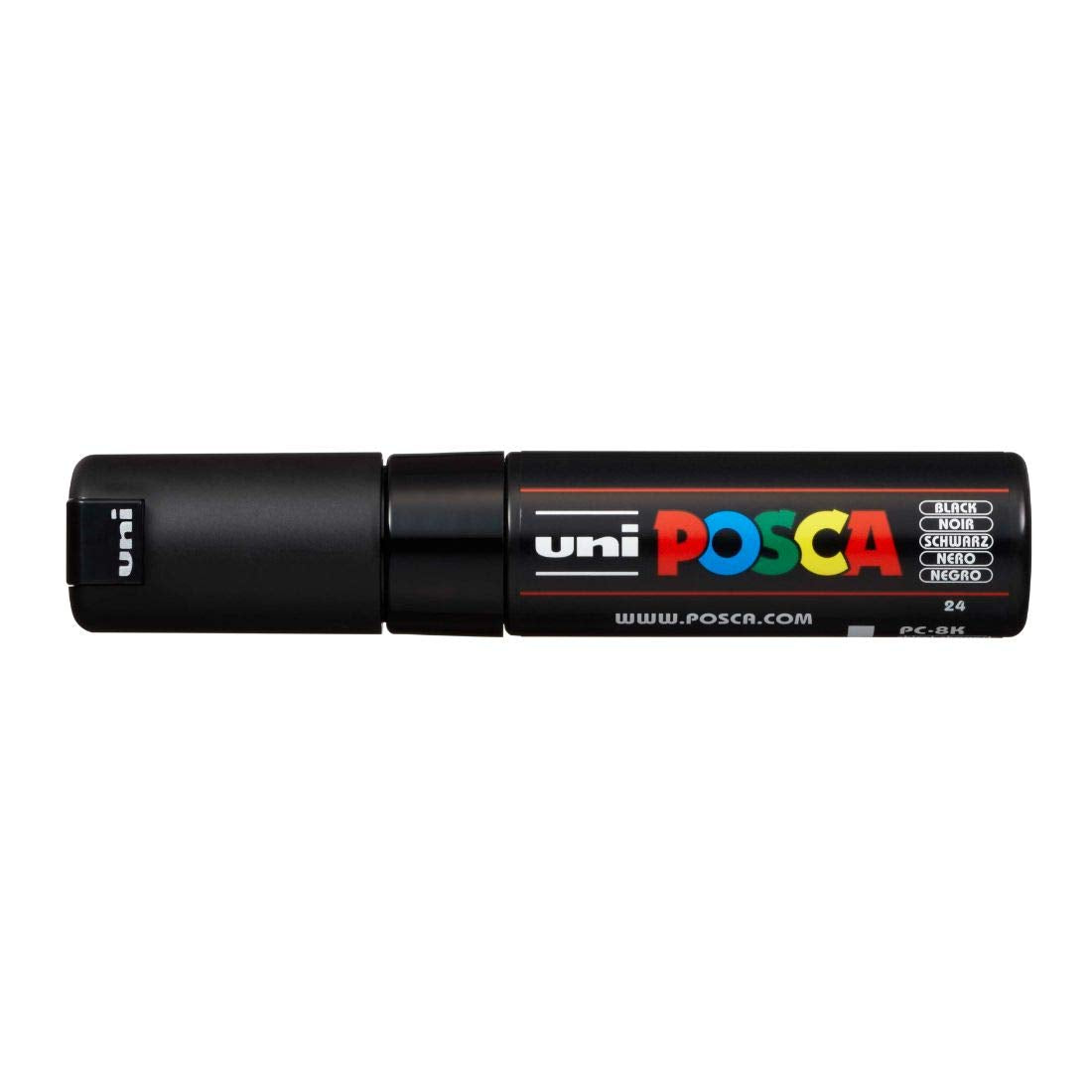 uni-ball Posca PC-8K 8.0 mm Bold Point Chisel Shaped Marker Pen, Black Ink, Pack of 1
