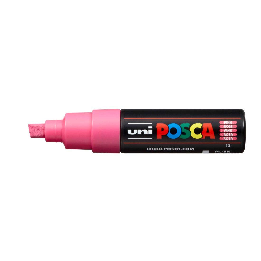 uni-ball Posca PC-8K 8.0 mm Bold Point Chisel Shaped Marker Pen, Pink Ink, Pack of 1