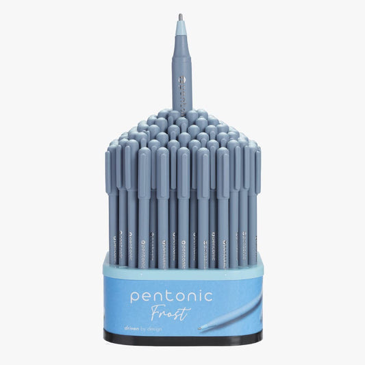 Pentonic Frost 0.7mm Ball Point Pen Tumbler Pack (Blue Ink, Pack of 100 Pens)