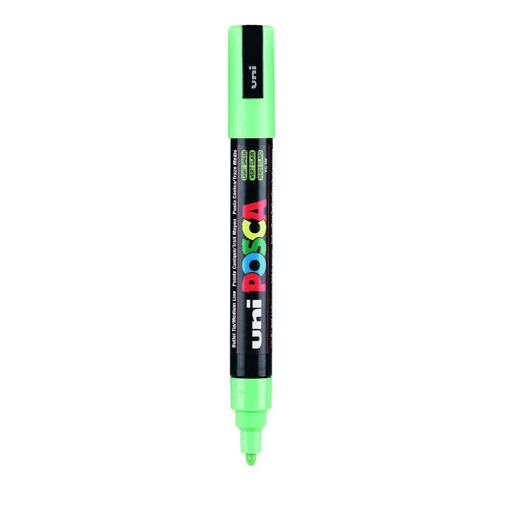 uni-ball Posca 5M 1.8-2.5 mm Bullet Shaped Marker Pen, Light Green Ink Pack of 1