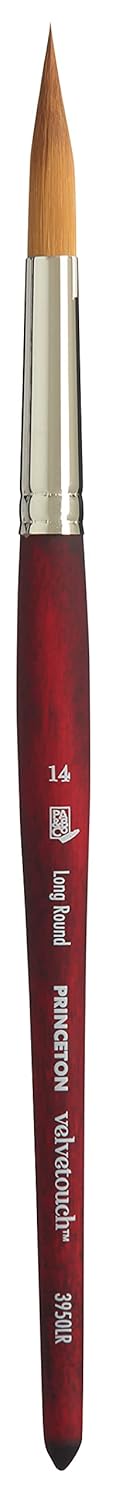 Princeton Velvetouch Short Handle Long Round Paintbrush, Size No 14, Multicolour, Pack Of 1