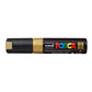 uni-ball Posca PC-8K 8.0 mm Bold Point Chisel Shaped Marker Pen, Gold Ink, Pack of 1