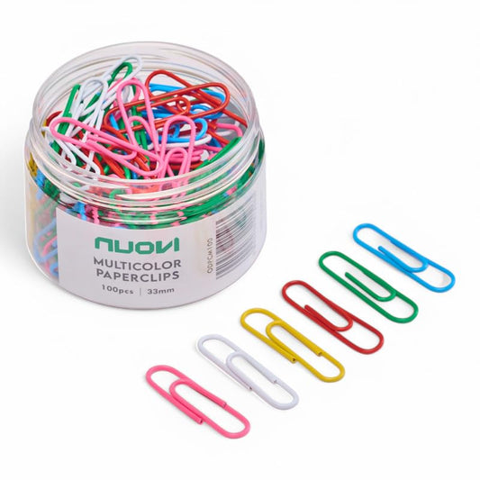 NUOVI 33mm Paperclip (100pcs, Multicolor)