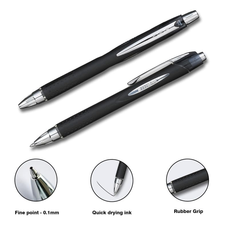uni-ball Jetstream SXN210 1.0mm Roller Ball Pen, Black Body, Black Ink, Pack of 1