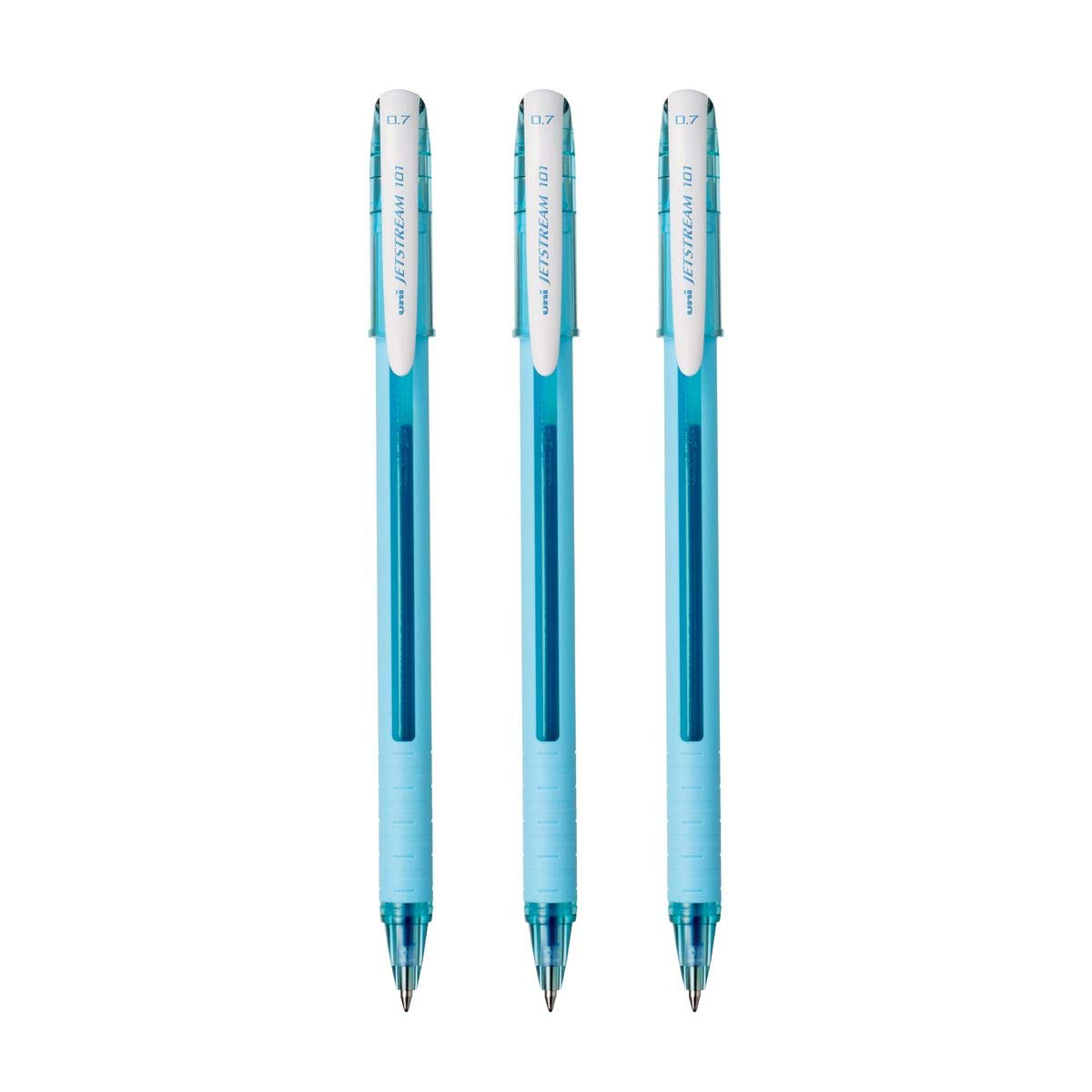 uni-ball Jetstream SX-101FL Roller Ball Pen (Sky Blue Body, Blue Ink, Pack of 3)