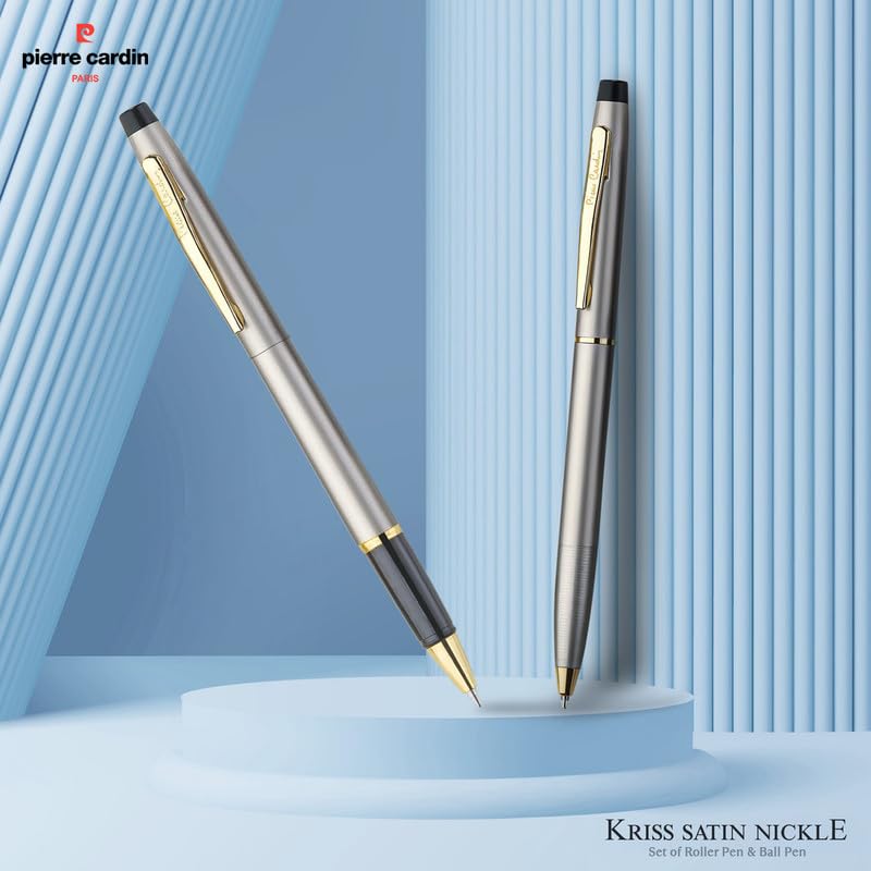 Pierre Cardin Kriss Ball Exclusive Pen Set, Ball Pen & Roller Ball Pen, Blue Ink, Pack of 1