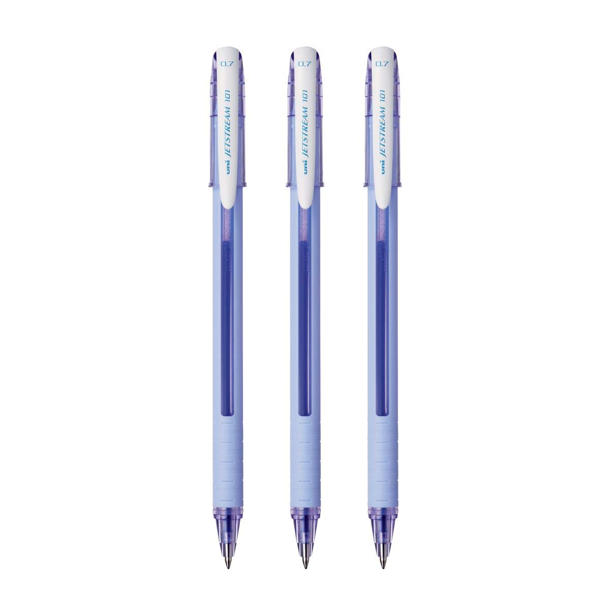 uni-ball Jetstream SX-101FL Roller Ball Pen (Lavender Body, Blue Ink, Pack of 3)