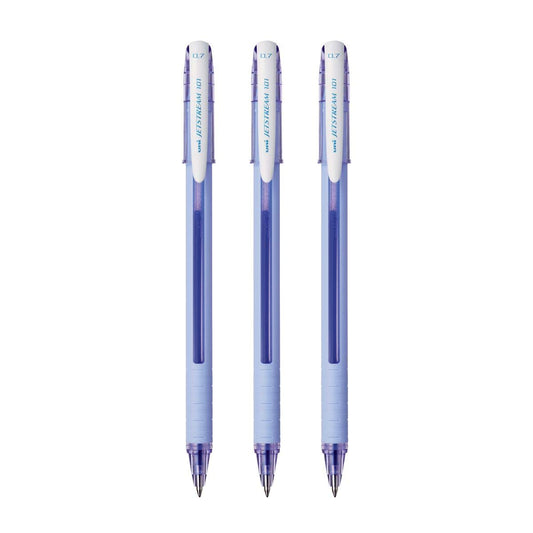 uni-ball Jetstream SX-101FL Roller Ball Pen (Lavender Body, Blue Ink, Pack of 3)