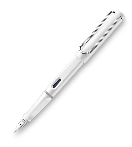 LAMY 4000253 Safari White Body Broad Tip Blue Ink Fountain Pen