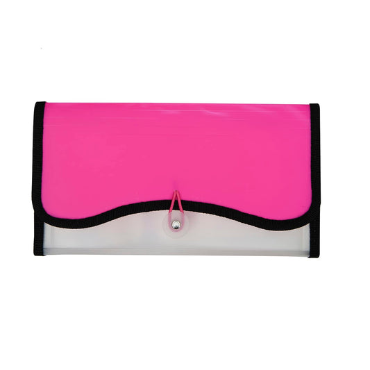 Ondesk Essentials 13 Pockets Expanding File, File for Cheque Size Documents, Pink, Pack of 1