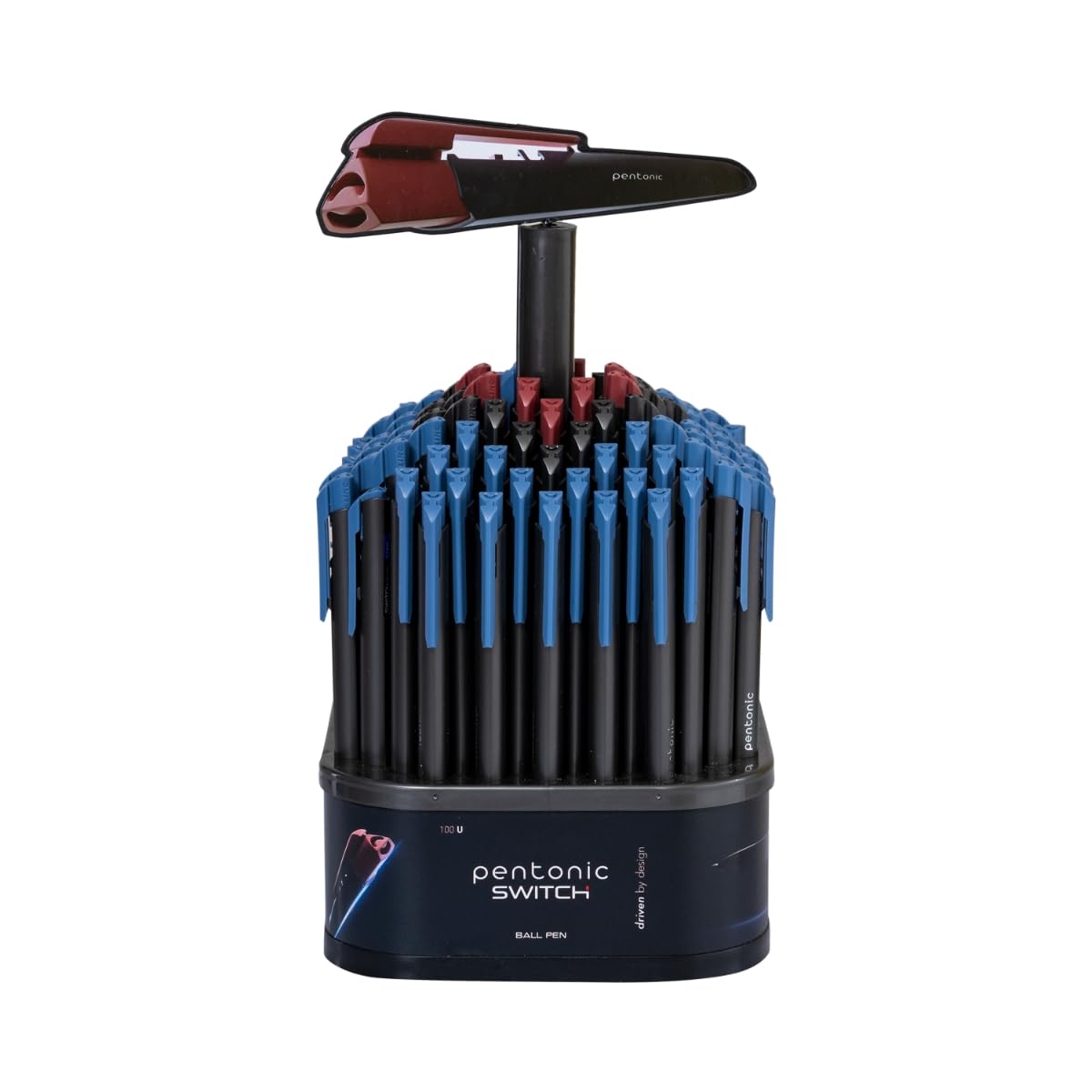 Linc Pentonic Switch Ball Point Pen (0.7mm, 70 Blue Ink,20 Black Ink & 10Red Ink, Pack of 100)