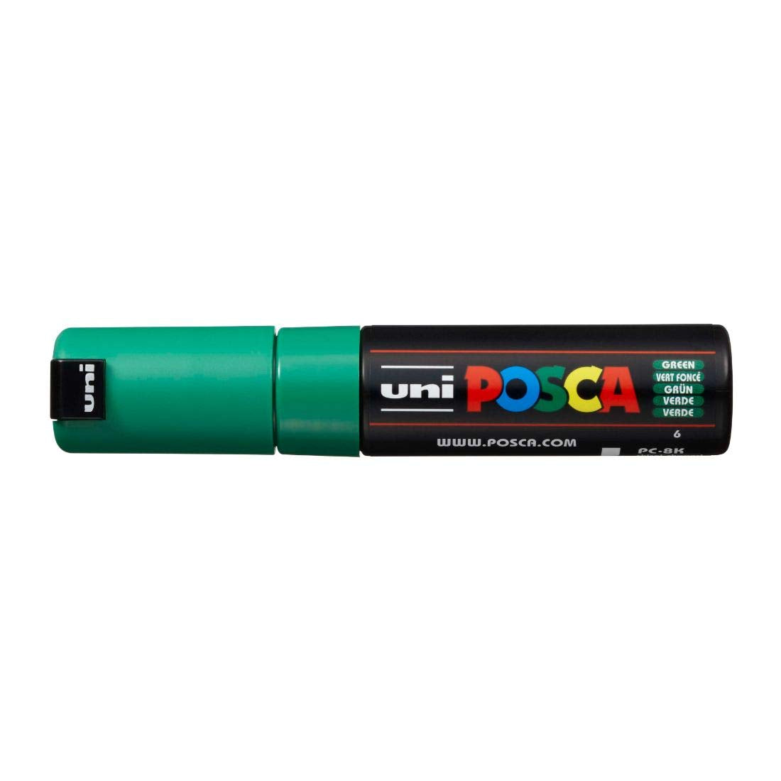 uni-ball Posca PC-8K 8.0 mm Bold Point Chisel Shaped Marker Pen, Green Ink, Pack of 1