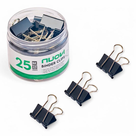 NUOVI 25mm Binder Clips (24pcs, Black)