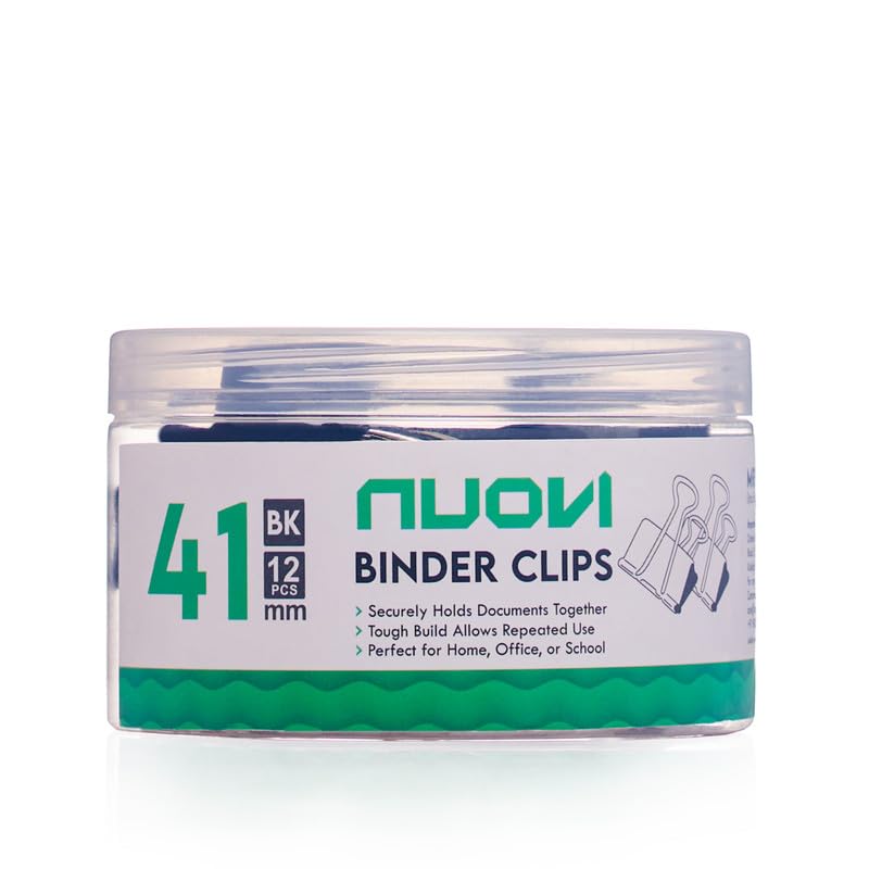 NUOVI 41mm Binder Clips (12pcs, Black)
