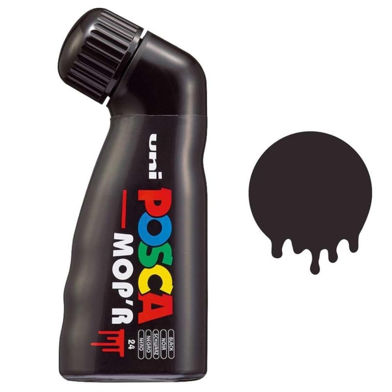 uni-ball Posca MOPR PCM-22 Multi Surface 3-19 mm Round Tip Paint Marker,Black Ink, Pack of 1