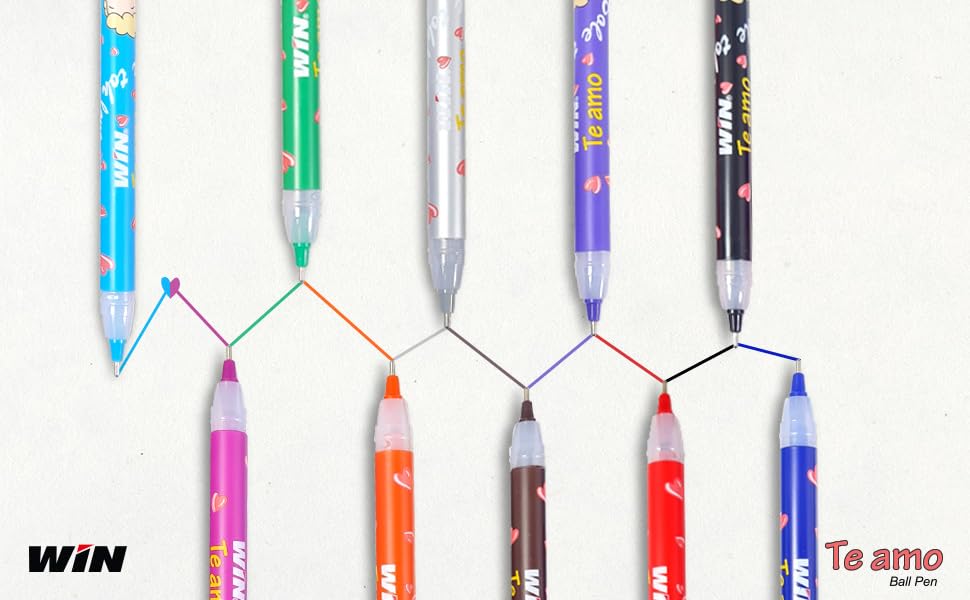 Win TeAmo Multicolor Ink, Pack of 10