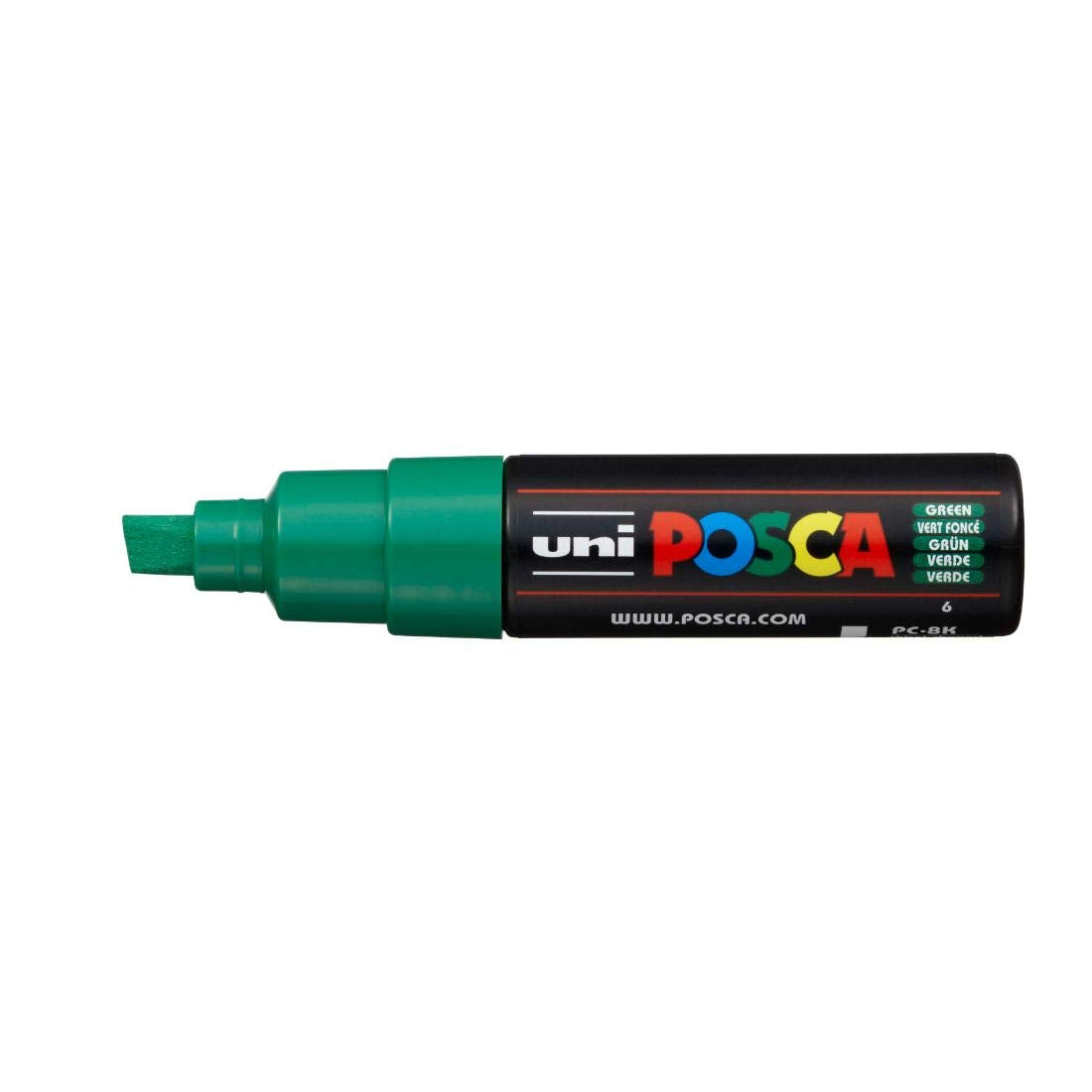 uni-ball Posca PC-8K 8.0 mm Bold Point Chisel Shaped Marker Pen, Green Ink, Pack of 1