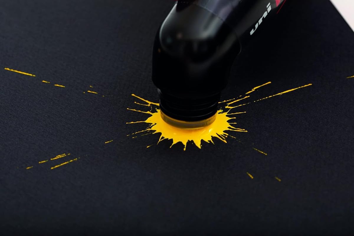 uni-ball Posca MOPR PCM-22 Multi Surface 3-19 mm Round Tip Paint Marker,Black Ink, Pack of 1