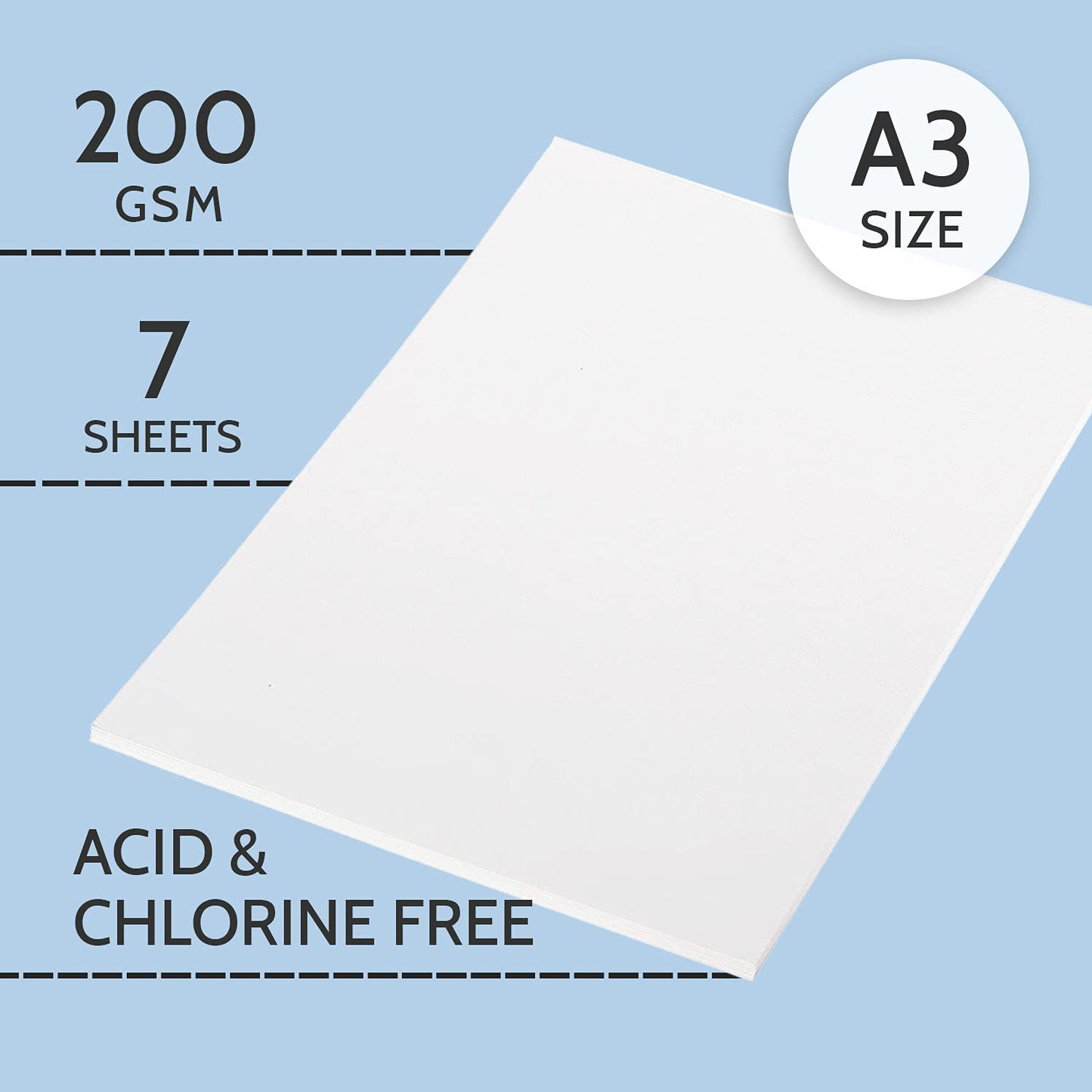 PaperPep Artists' Watercolour Paper 200GSM Cold Pressed A3 Pack of 7