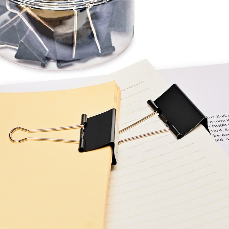 NUOVI 15mm Binder Clips (60pcs, Black)