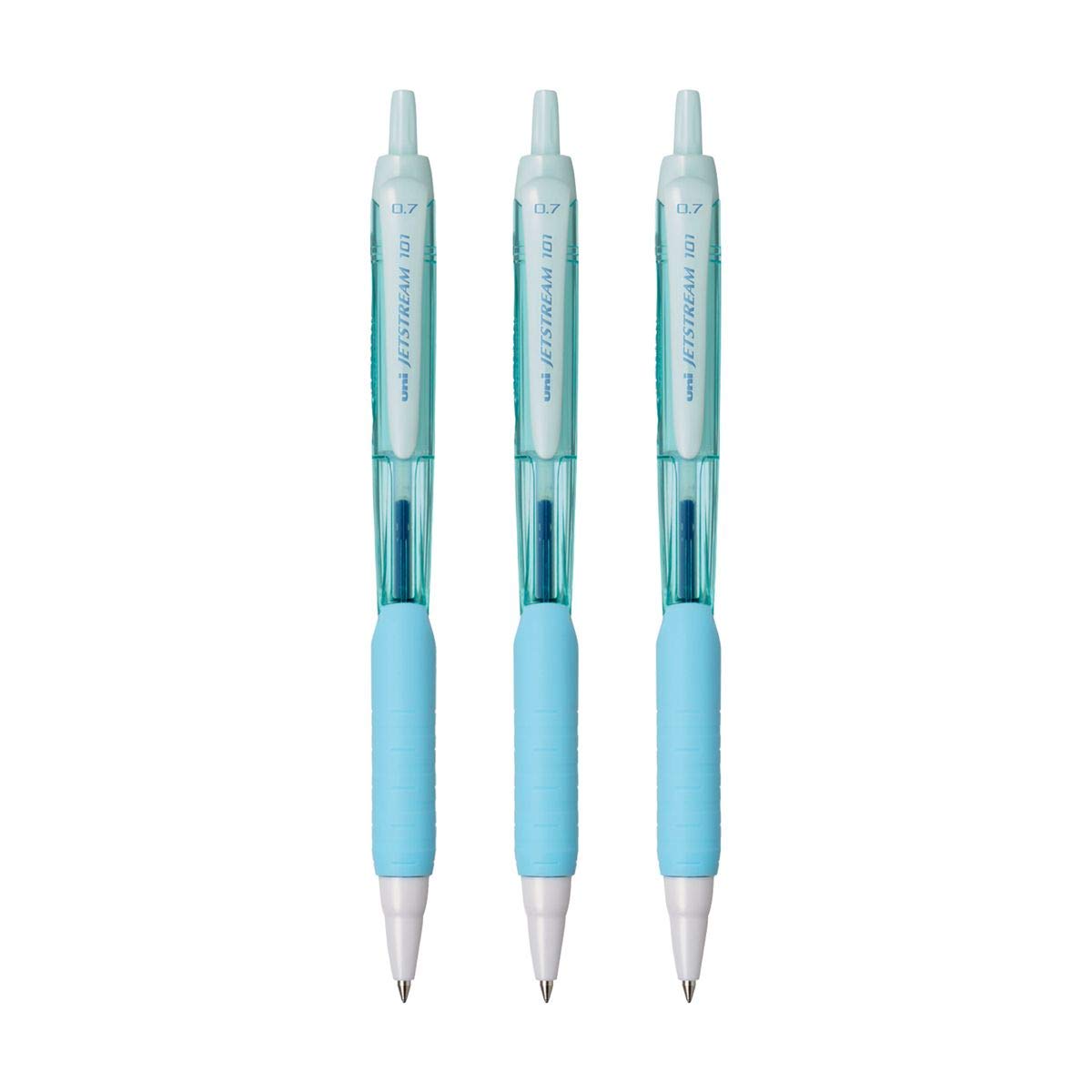 uni-ball Jetstream SXN-101FL-07 Roller Ball Pen (Sky Blue Body, Blue Ink, Pack of 3)