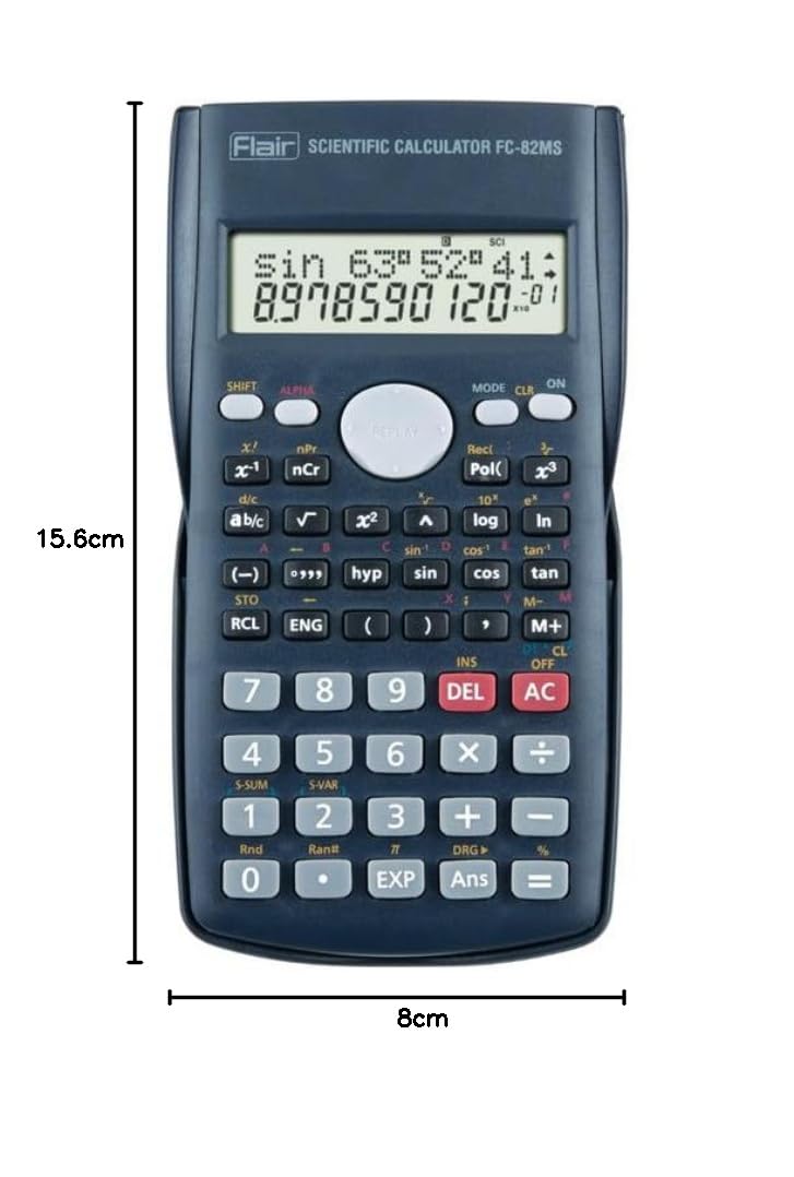 Flair Scientific Series FC-82MS Scientific Calculator, Black, Pack of 1