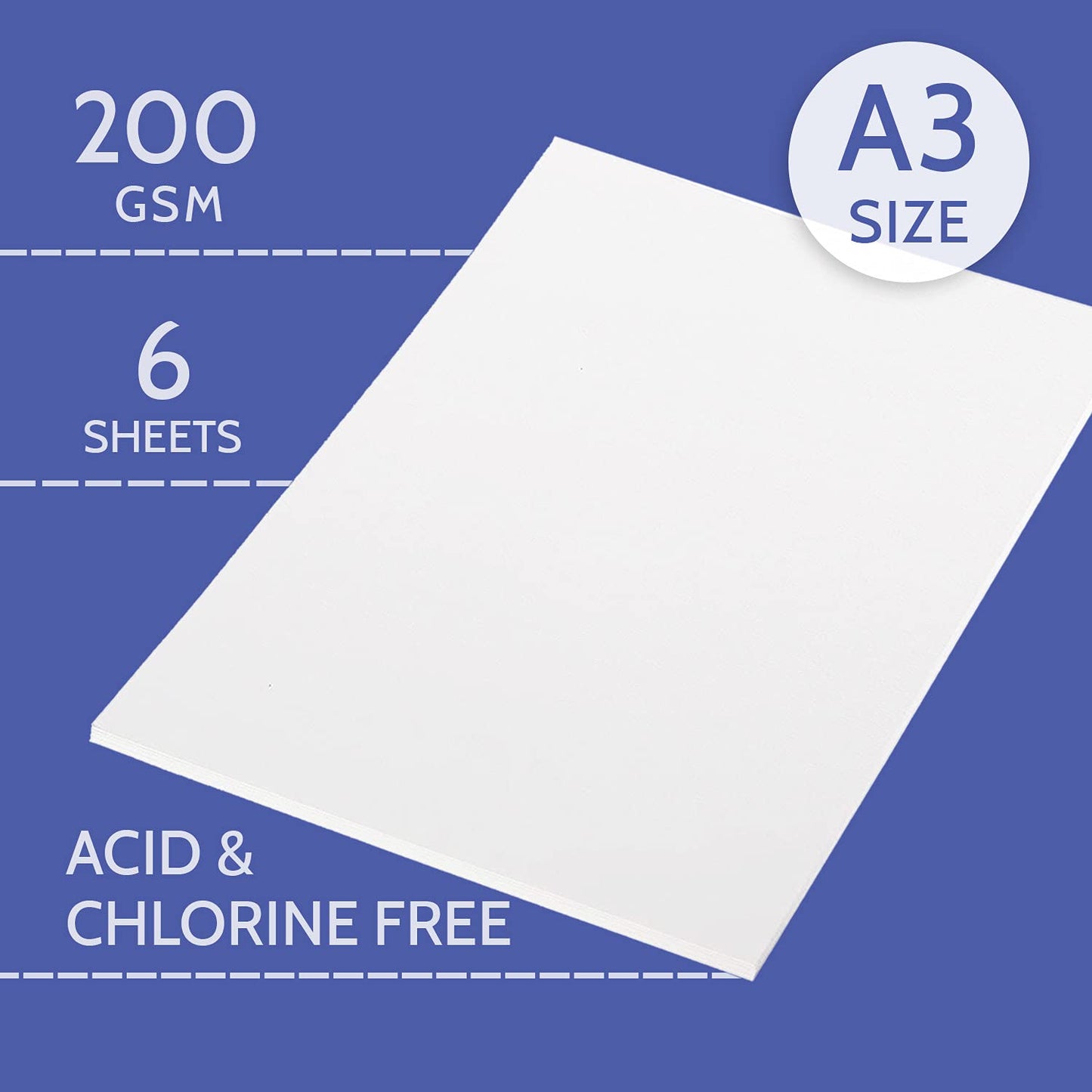 PaperPep Artists' Mixed Media Paper 200GSM A3 Pack of 6