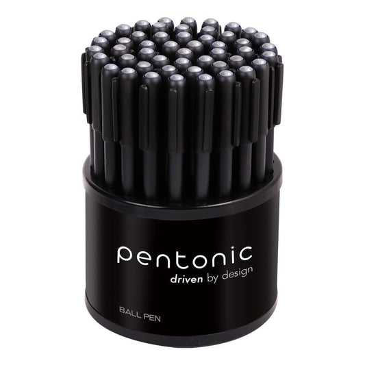 Pentonic Ball Pen Tumbler (Black Ink, Pack of 50 Pens)
