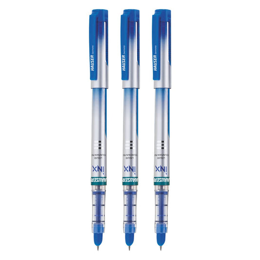Hauser Inx Liquid Ink Fountain Pen, Blue Ink, Pack of 3