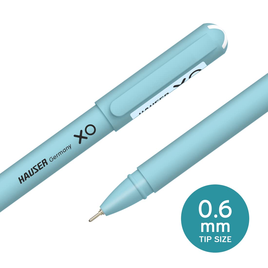 Hauser XO 0.6mm Ball Pen, 50 Pcs Tumbler Pack, Blue, Black & Red Ink, Pack of 1