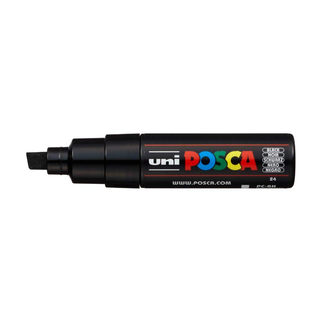 uni-ball Posca PC-8K 8.0 mm Bold Point Chisel Shaped Marker Pen, Black Ink, Pack of 1