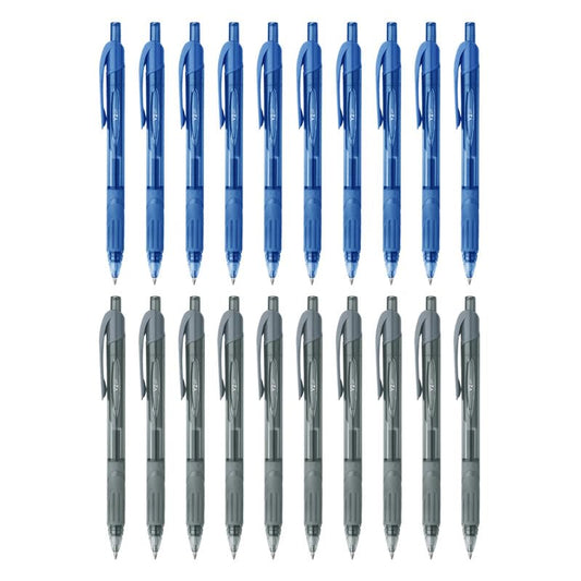 Flair V2 0.7mm Retractable Gel Pen Combo Pack, 10 Pcs Blue Ink & 10 Pcs Black Ink Gel Pen, Pack of 20