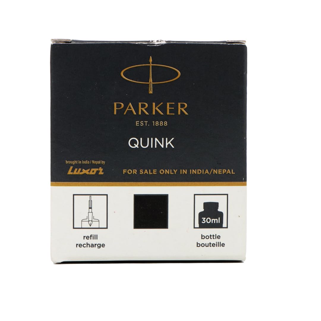 Parker Quink Bottle - Black Ink Color, 30 ML