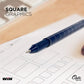 Win Optic Square Ball Pen, 0.7mm, Blue Ink, Pack of 10 Card Pack
