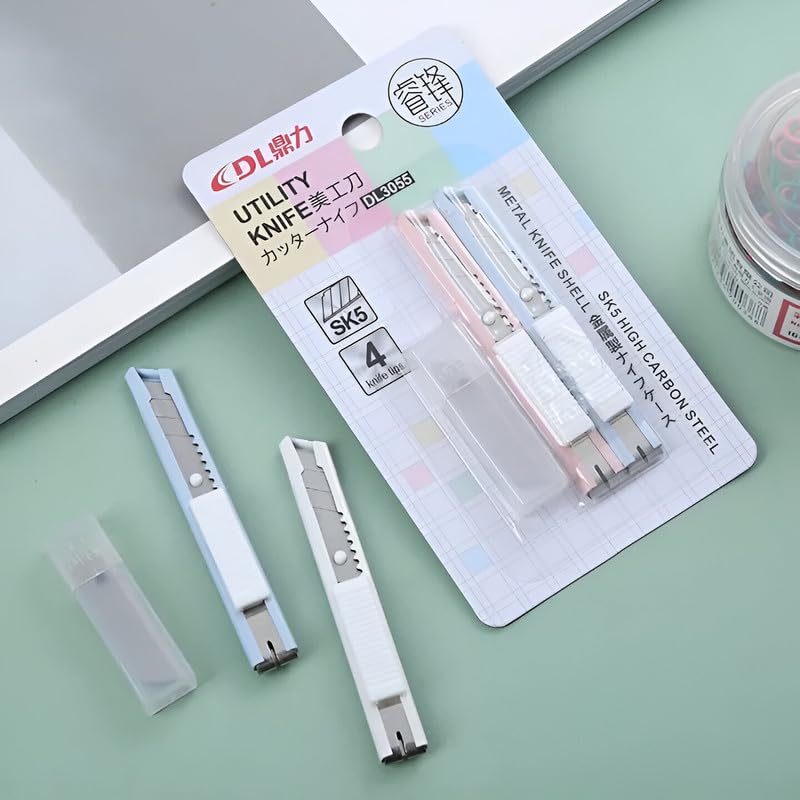 NUOVI Mini Cutter, Set of 2 (Incl. 4 Blades, Pastel Shades)