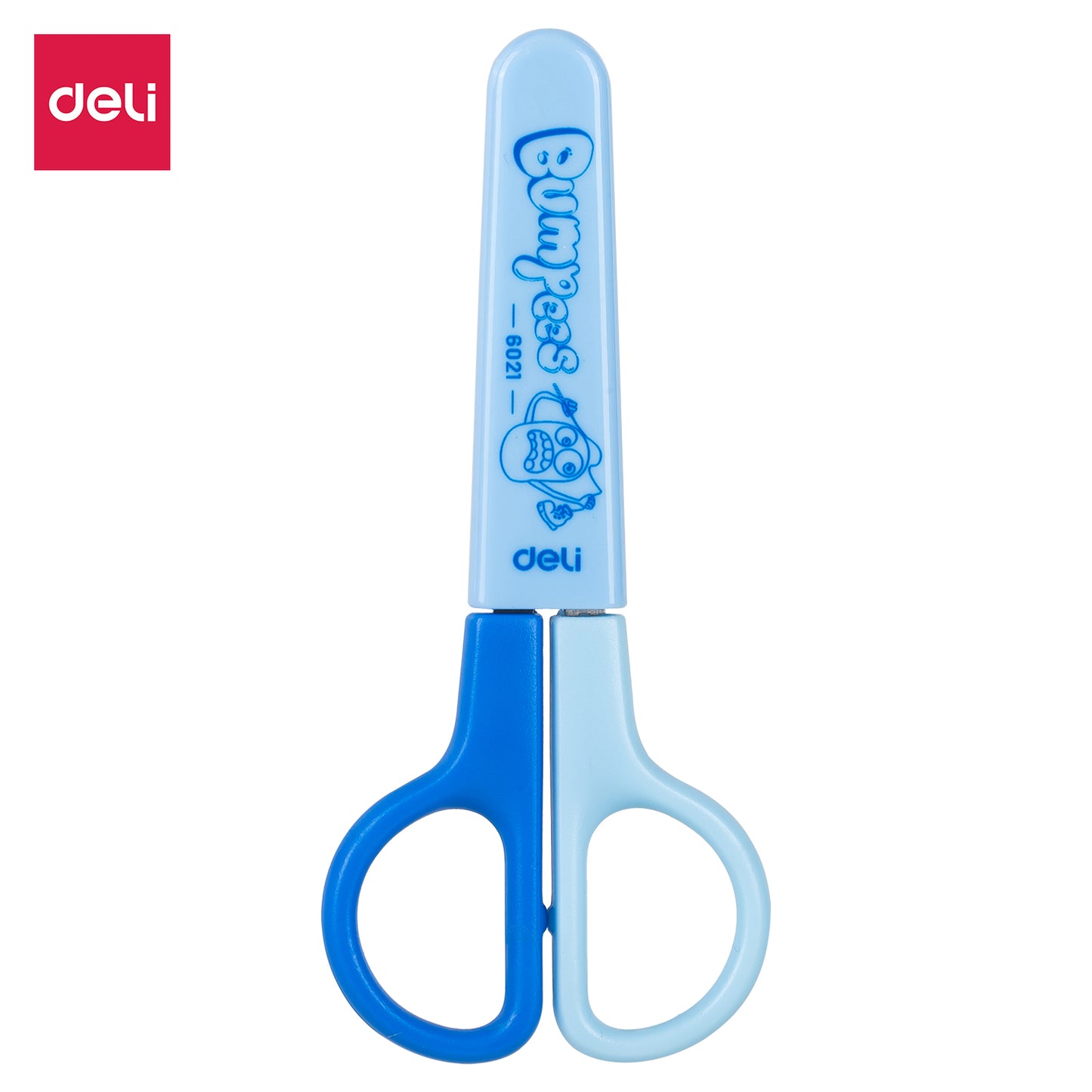 Deli W6021 School Scissor With Cover (Pack of 1, Color May Vary)