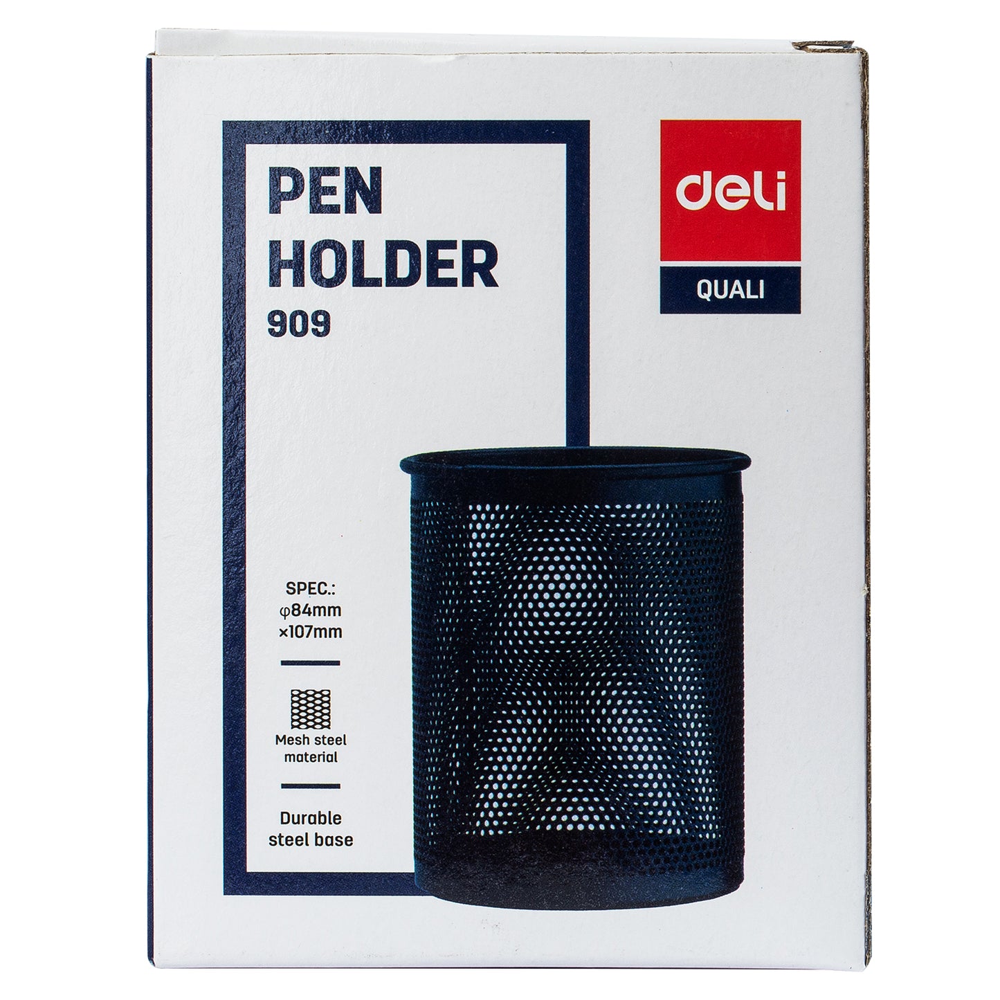 Deli W909 Mesh Pen Holder (Black, Pack of 1)