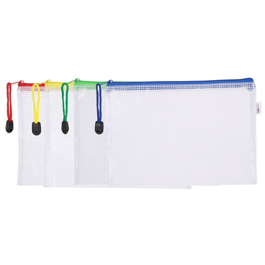 Deli W5656 Mesh Zip Bag (Pack of 1, Color May Vary)