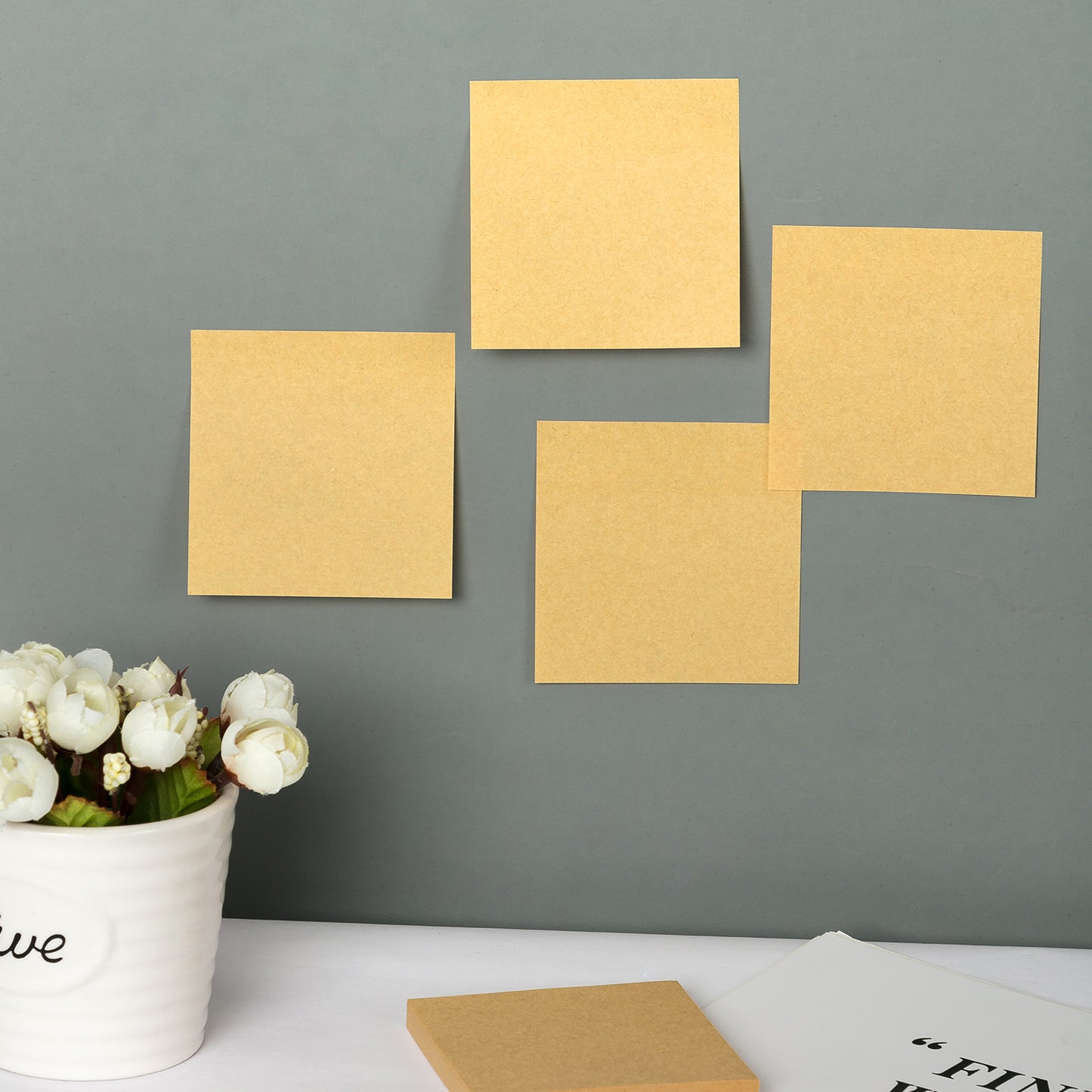 Deli WA03893 Brown Sticky Notes (80 Sheets, 64GSM, 3"x3")