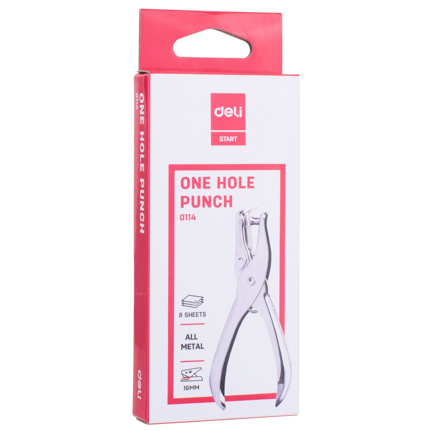 Deli W0114 1-Hole Punch 8 Sheets, 6mm (Pack of 1)