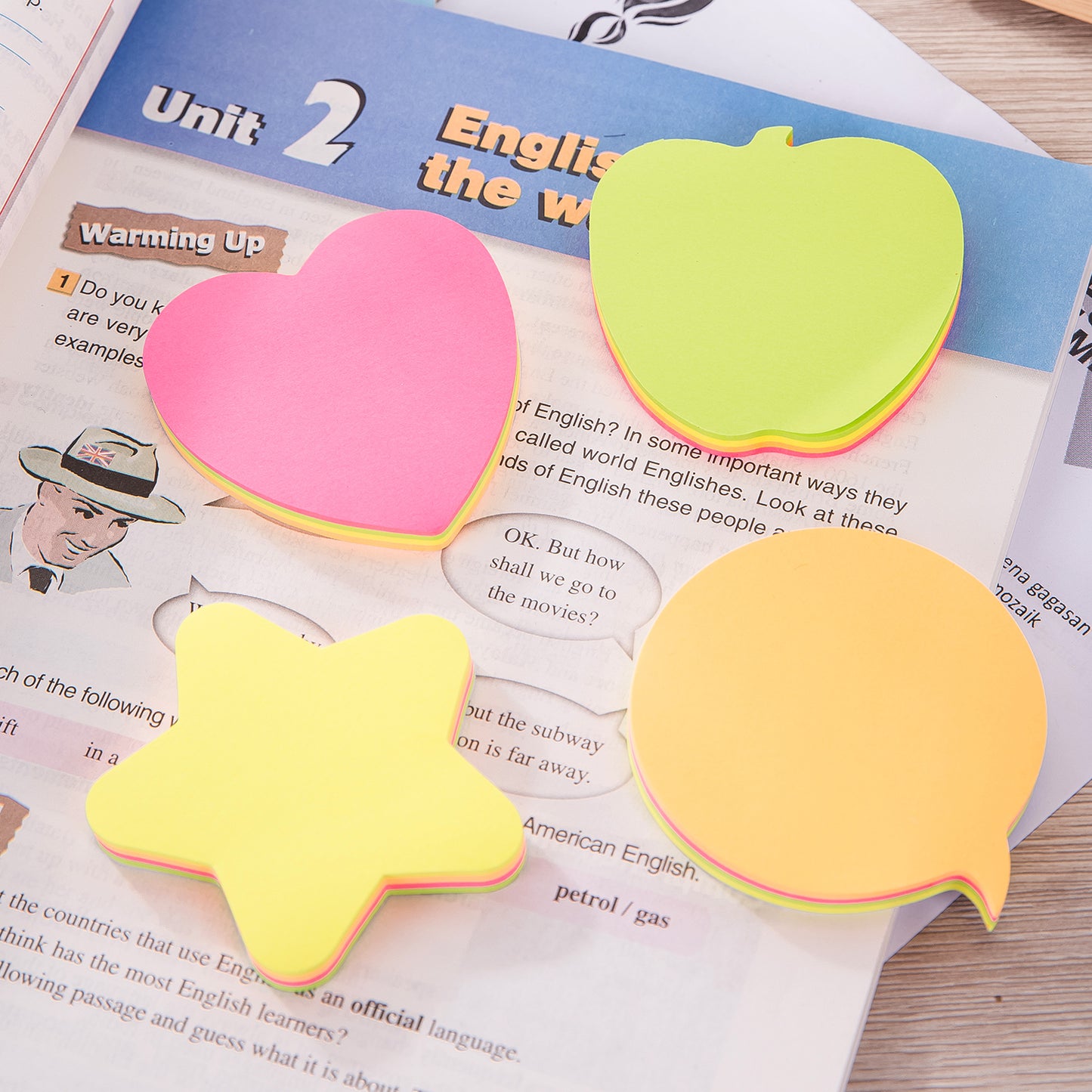 Deli WA03202 Shape Sticky Notes, 3"  3", 420sheets (Pack of 1, Color May Vary)