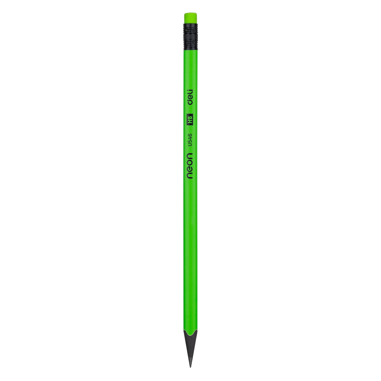 Deli WU54600 Neon Series Pre-Sharpened, Wood-Free, HB Pencils with Eraser (12 Pcs)