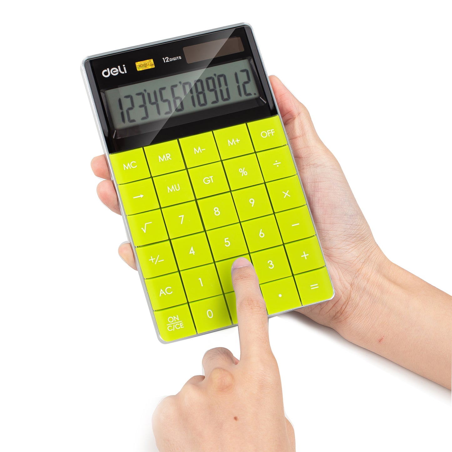 Deli W1589 Modern Compact Calculator 12-Digit, Green