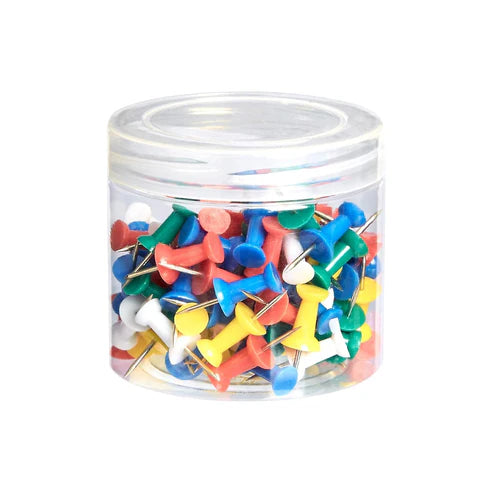 Ondesk Essentials Multicolor Push Pins (100 Pieces, 35Grams)