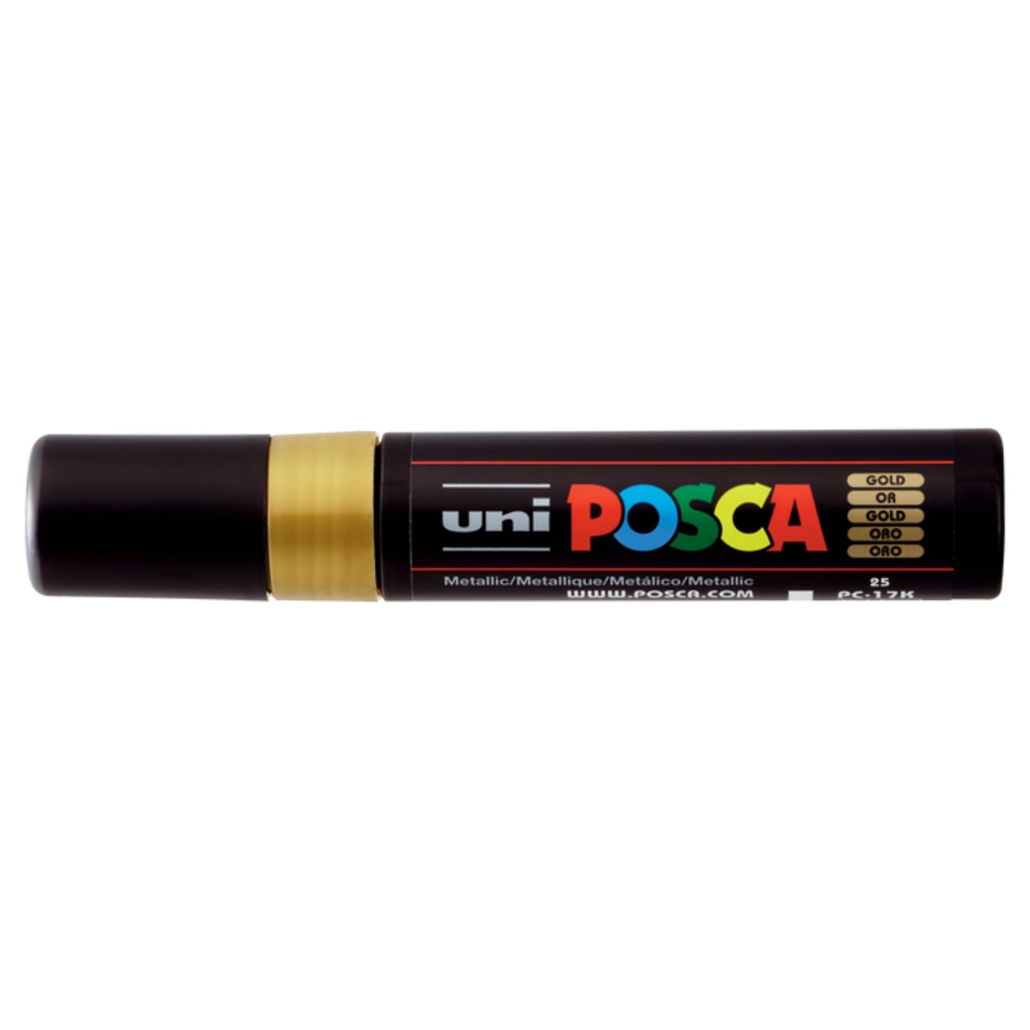 uni-ball Posca PC-17K 15.0 mm Extra Broad Tip Marker Pen, Gold Ink, Pack of 1