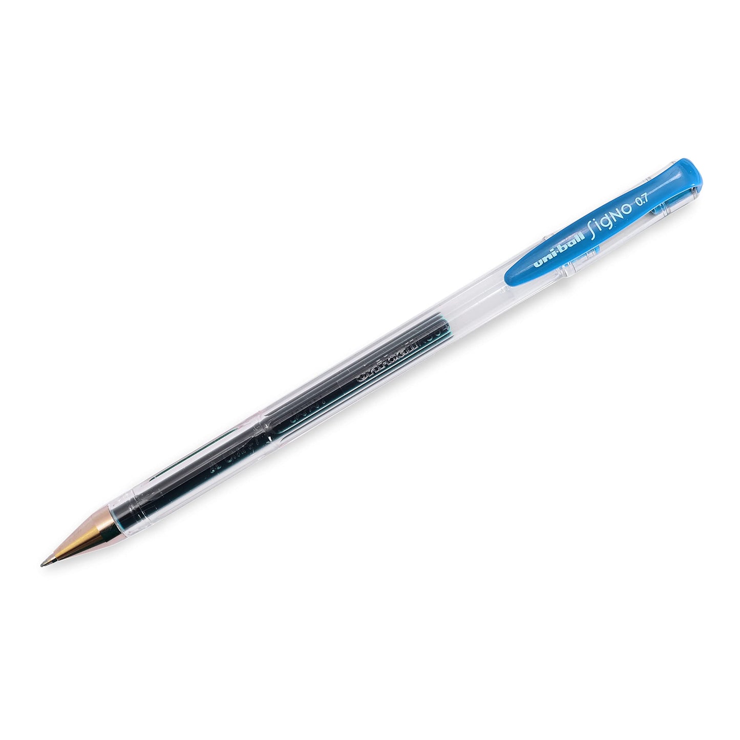 uni-ball Signo UM-100 0.7mm-0.8mm Gel Pen, Transparent Body, Multicolour Ink, Pack of 12