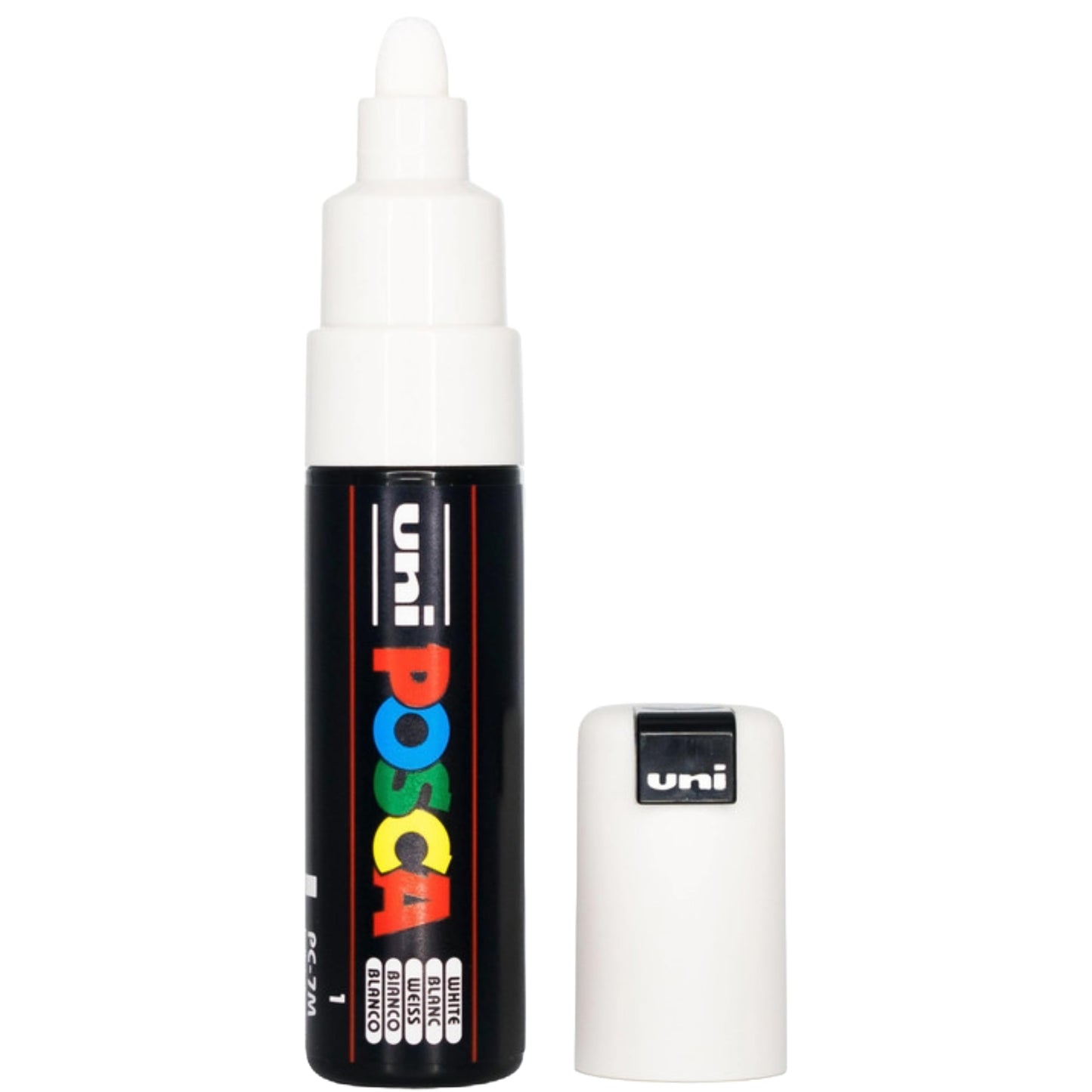 uni-ball Posca 7M 4.5-5.5 mm  Broad Bullet Shaped Markers, White Ink, Pack of 1