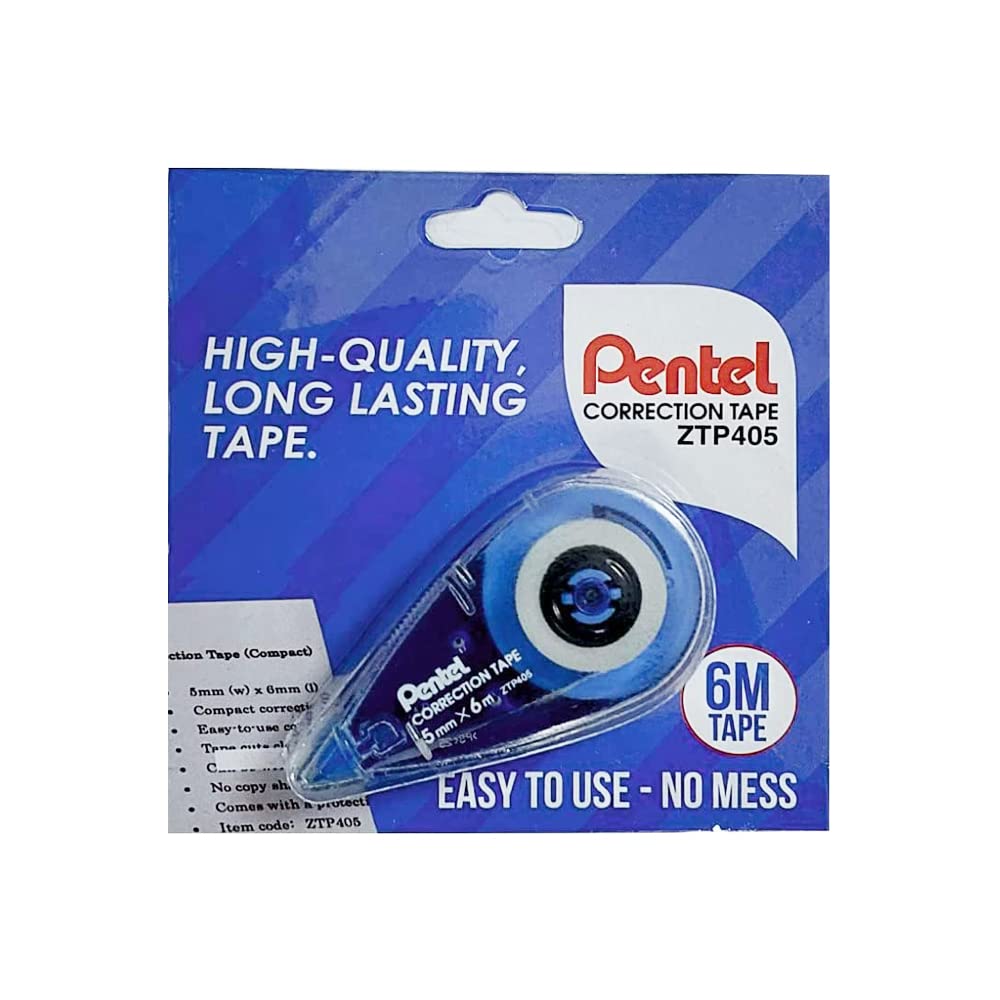 Pentel ZTP405 Correction Tape (Blue, Pack of 1)