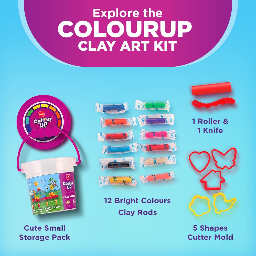Cello Colourup Clay Bucket, Multicolour, Pack Of 1
